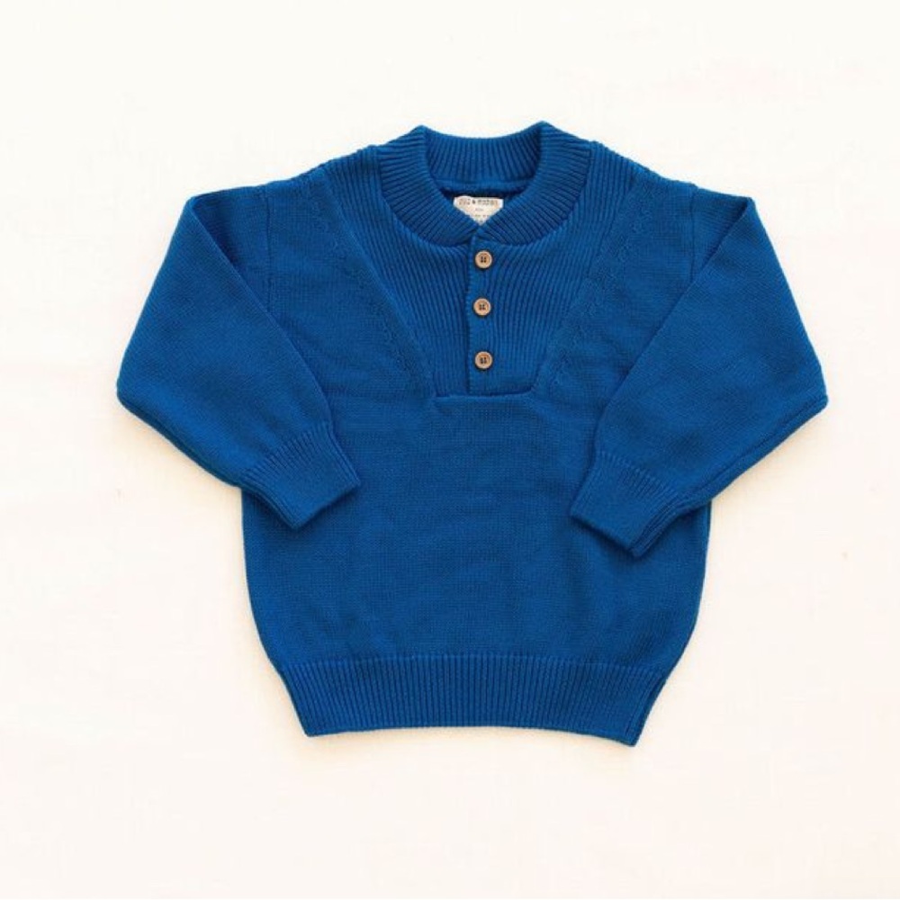 NWT fin & vince ribbed blue sweater 4/5